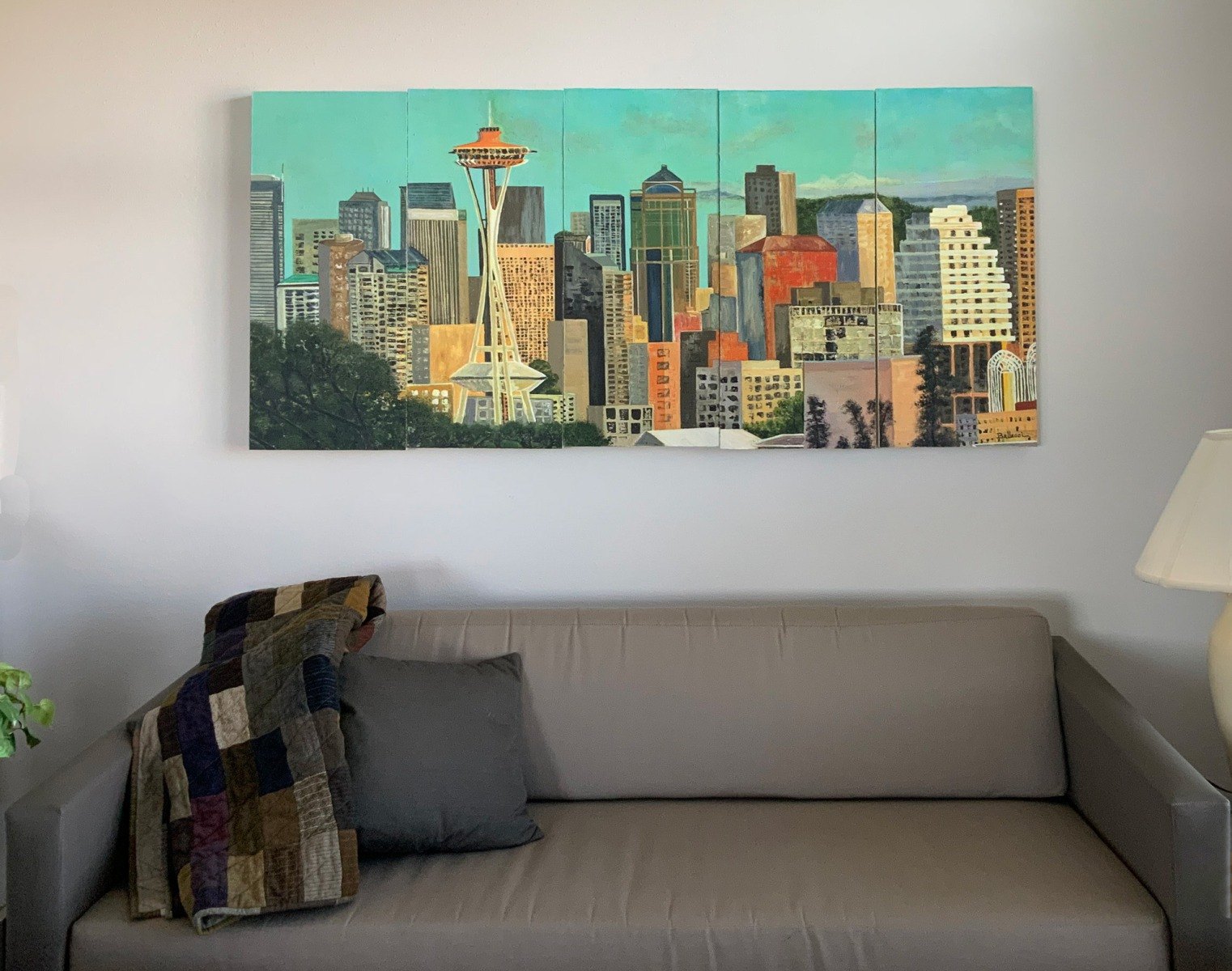 Laura's Cityscape on the wall